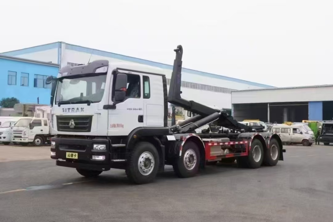 HOWO 6X4 hook lifing refuse truck