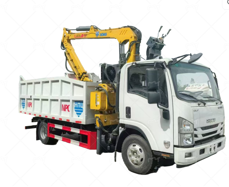 Mechanical claw mounted crane ，Wooden, steel, and stone truck mounted crane