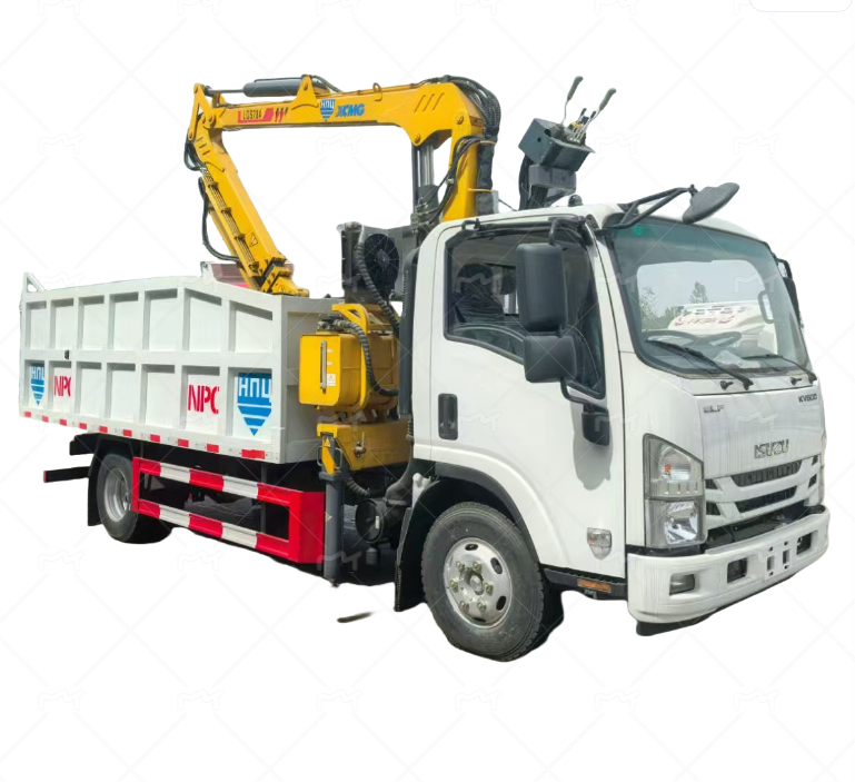 Truck mounted crane with gripper-6 ton crane truck for sale