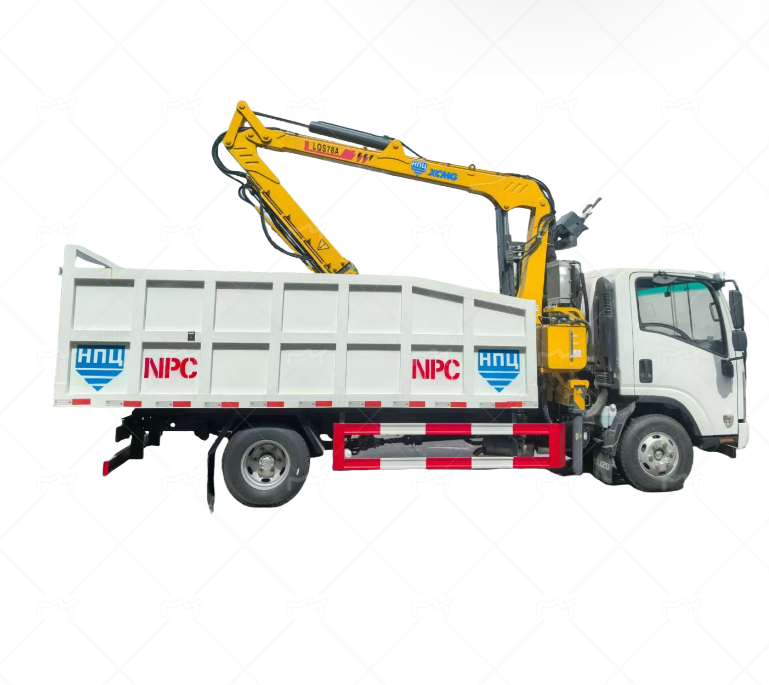 Truck mounted crane with gripper-6 ton crane truck for sale