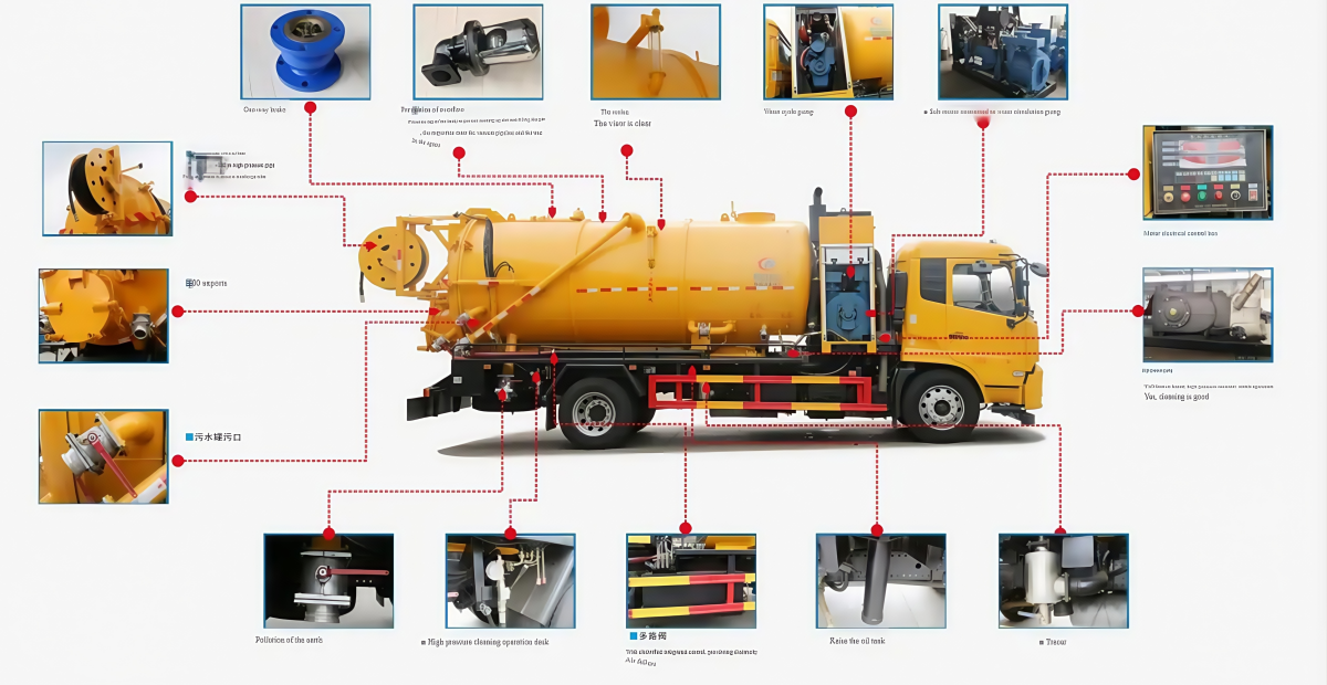 sewage suction tanker truck