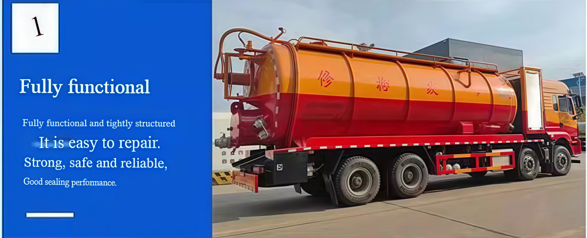sewage suction tanker truck