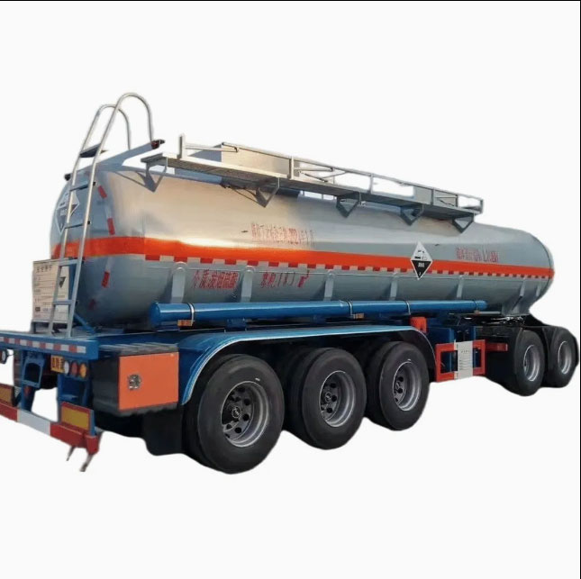 Three-Axle Heavy-Duty Large-Capacity Storage Cargo Transport Acid Tank Truck Semi-Trailer