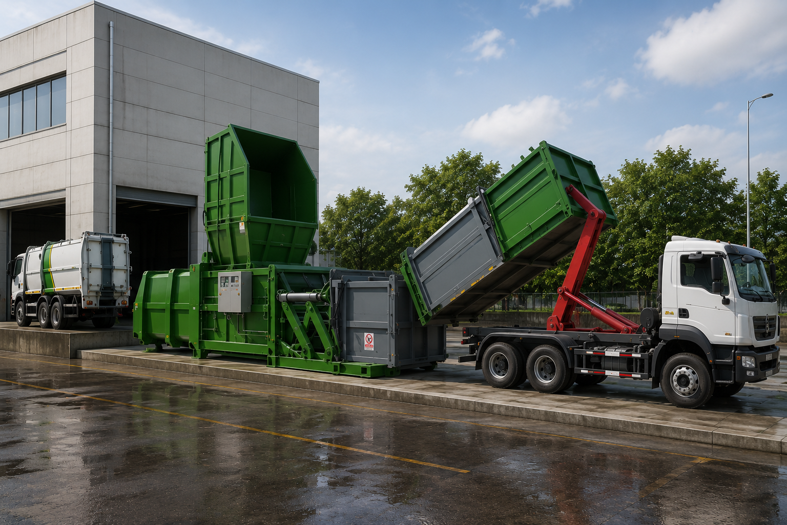 Horizontal Garbage Compression Station