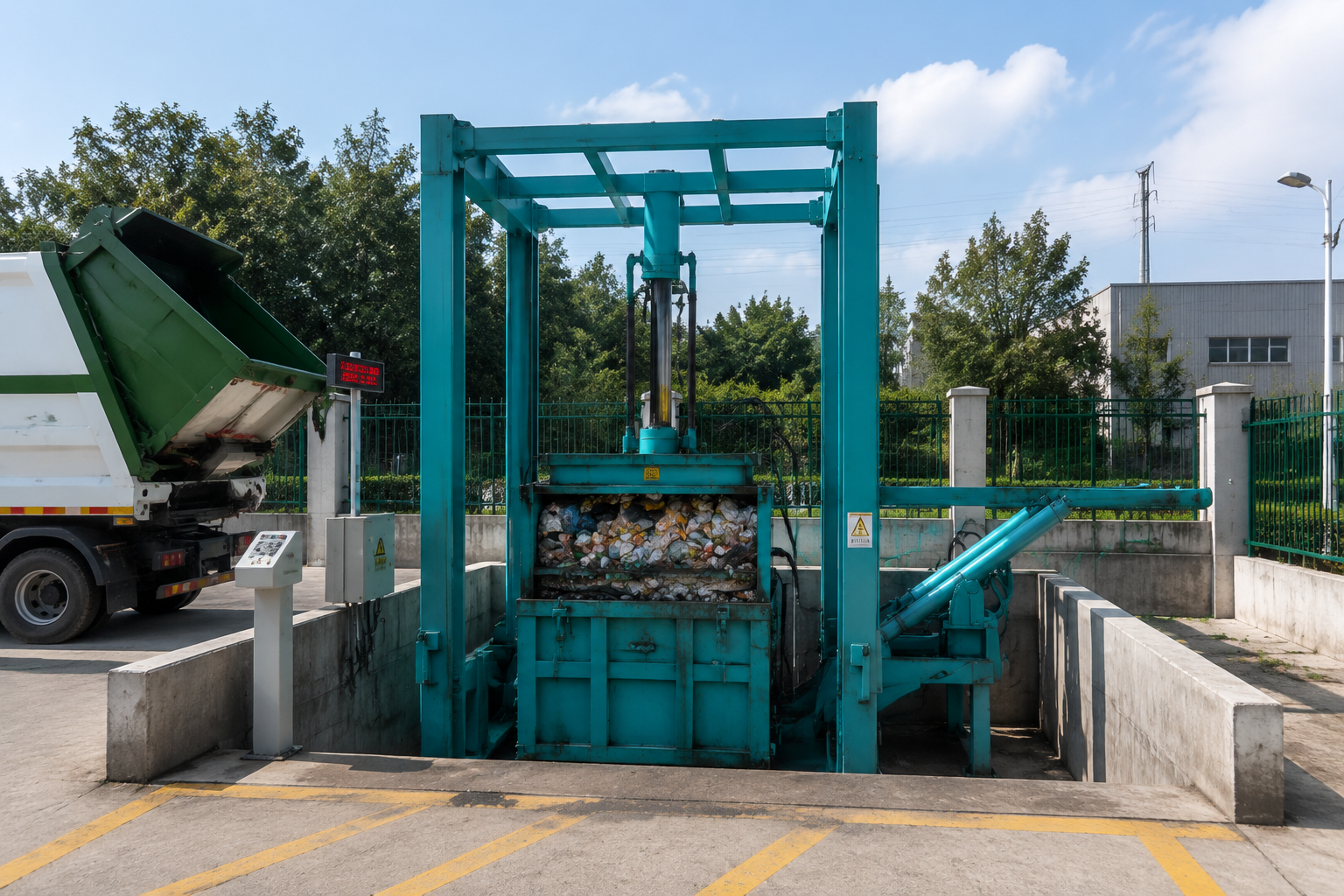Vertical Garbage Compression Station