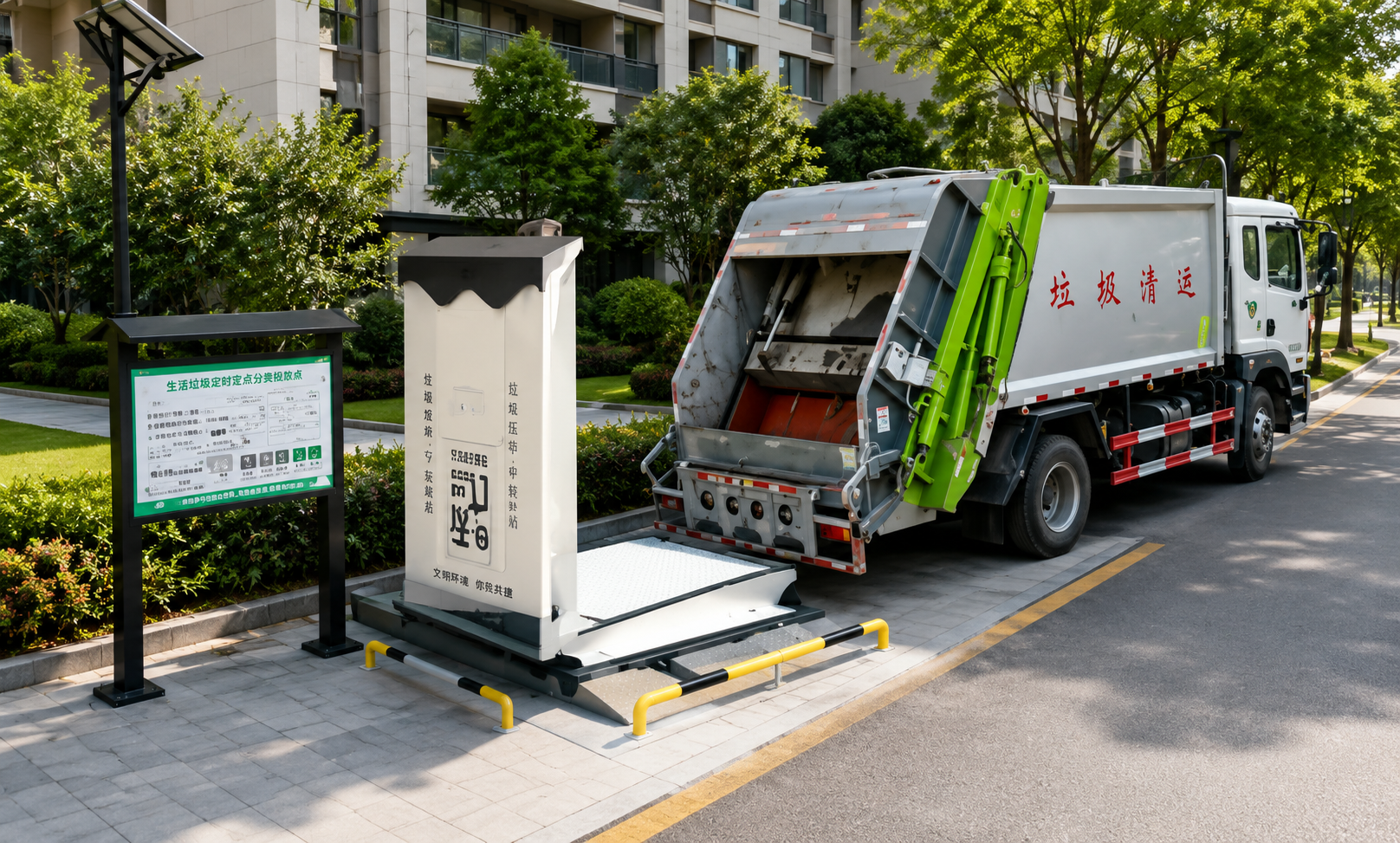buried lifting garbage compactor