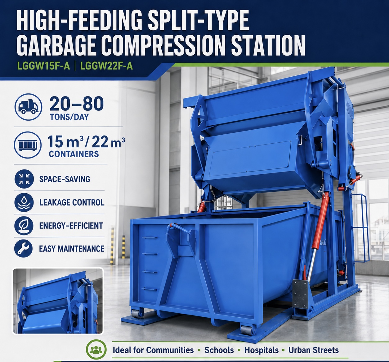 split-type garbage compression station