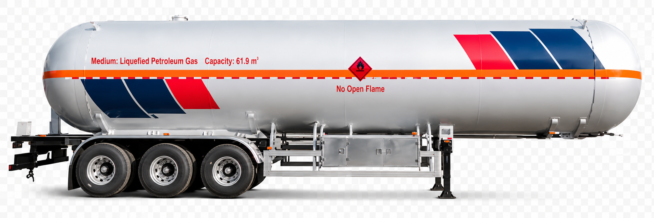 Camion-citerne semi-remorque GPL BPW à trois essieux de 60,72 à 61,9 m³ à vendre