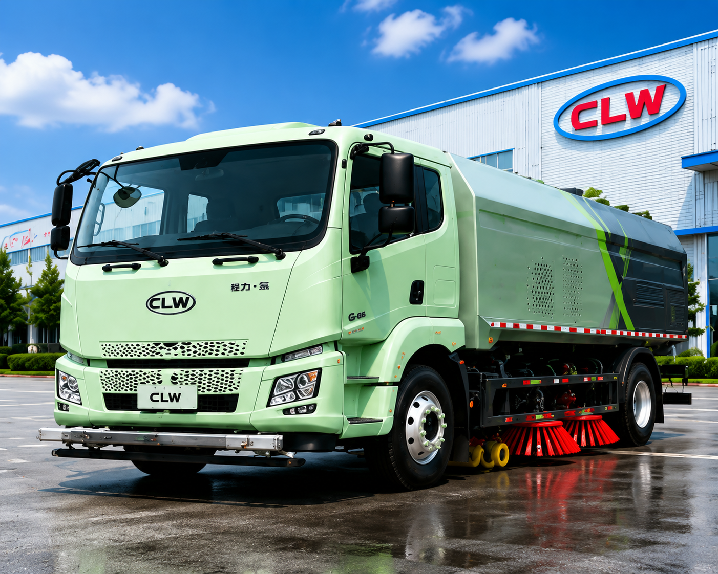 Camion balayeuse et laveuse électrique de 8 m³ (282 kWh)