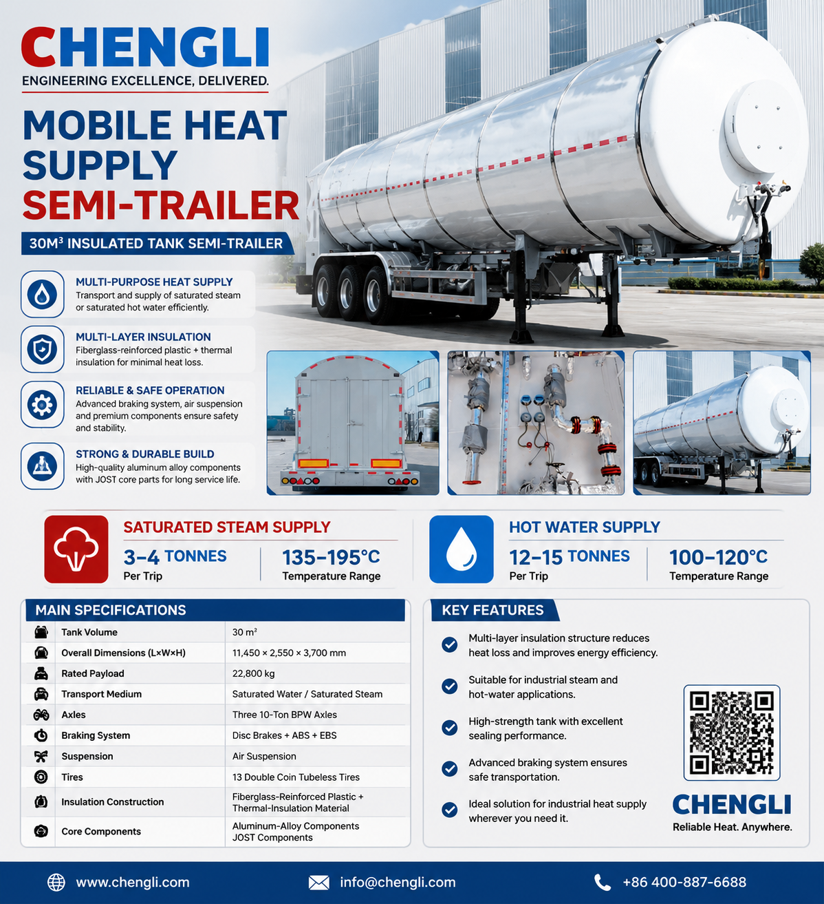 mobile hot water supply tanker