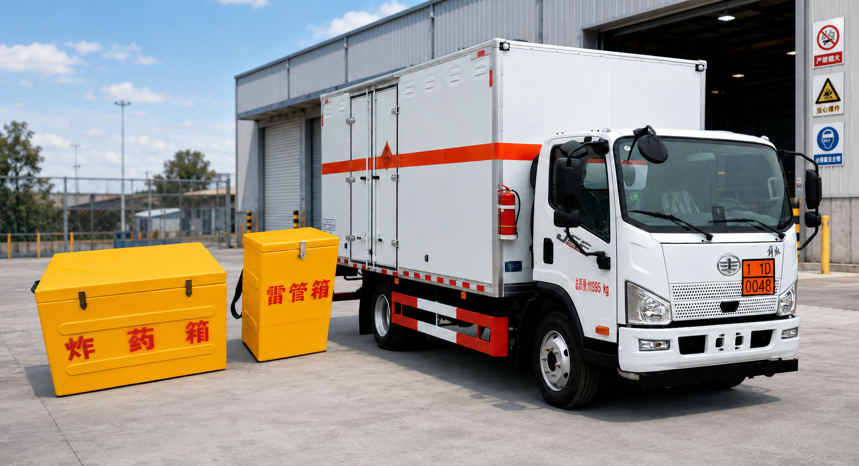 Class 1 explosive materials transport vehicle