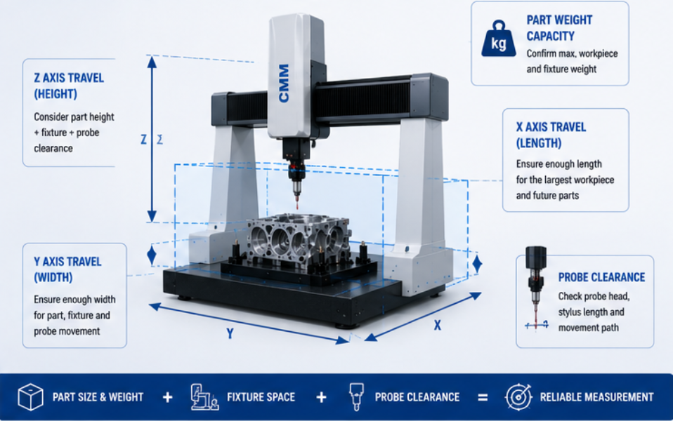 CMM machine for CNC machined parts
