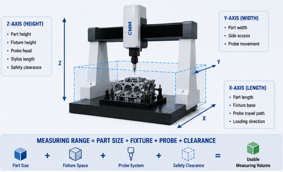 CMM machine size