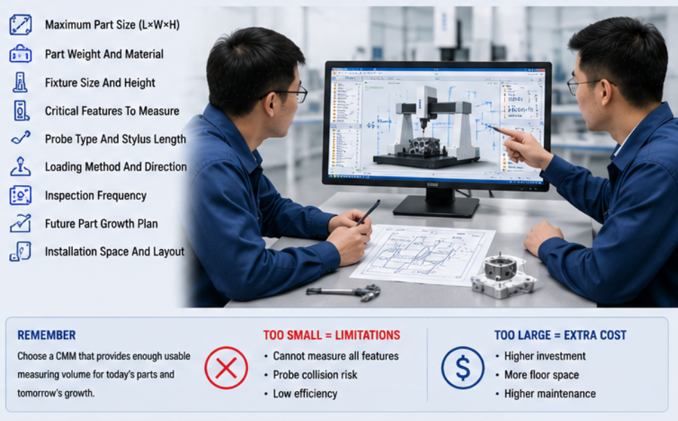 coordinate measuring machine size