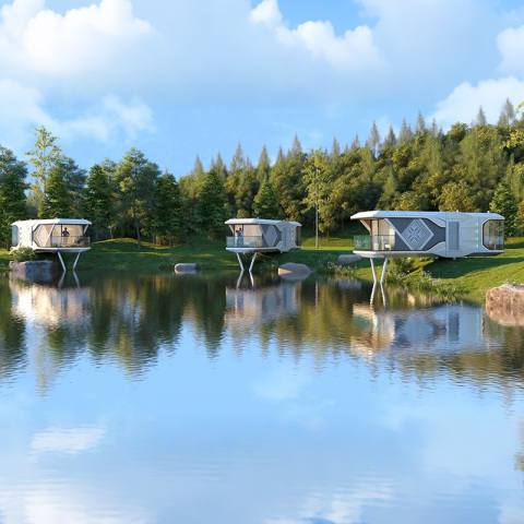 Футуристический магазин космических капсул