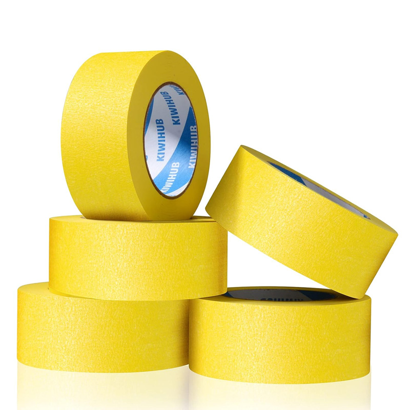 Yellow Masking Tape Safe-Release Crepe Paper Multi-Surfaces Painters