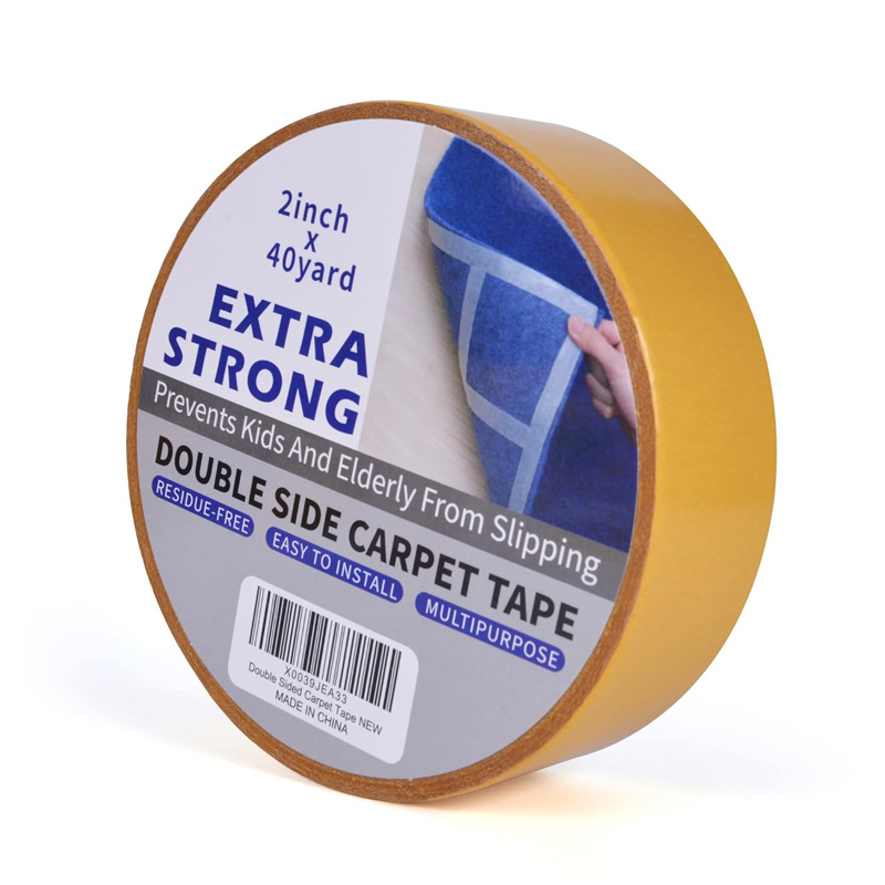 Yellow High Viscosity Self Adhesive Carpet Tape Hot Melt Double Sided Tape