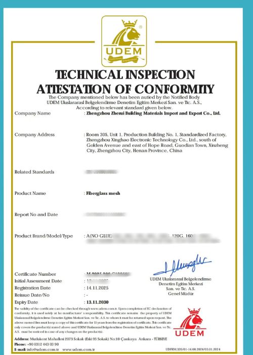 Our Fiberglass Mesh Passes CE Certification – Meeting EU Quality & Safety Standards