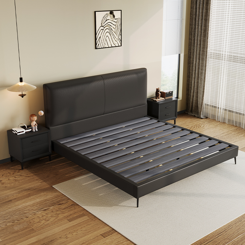 Pat modern cu platformă tapițat moale pentru dormitor