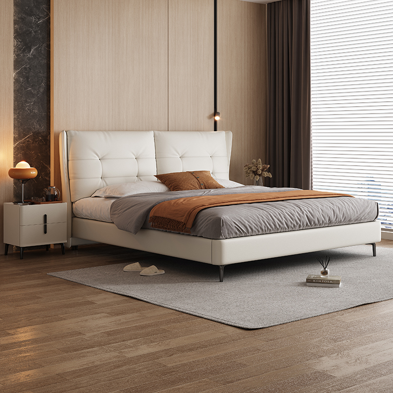 Spații de locuit Pat twin tapițat alb King