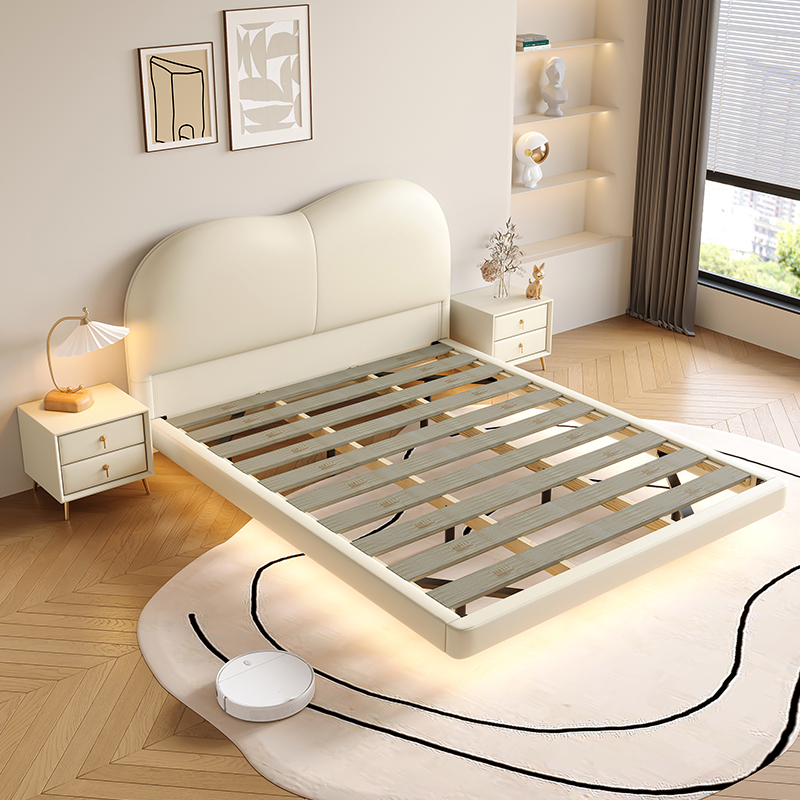 Минимализм Плавающая Кровать Мебель С Подсветкой