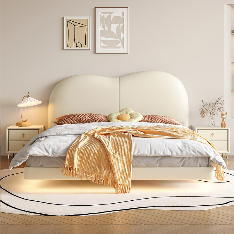 Минимализм Плавающая Кровать Мебель С Подсветкой