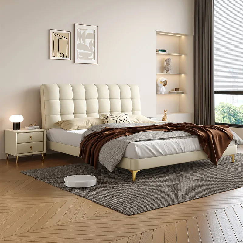Cama flutuante italiana queen size de design simples