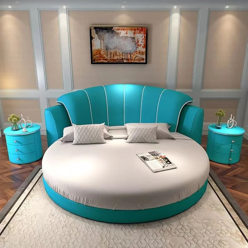 Upholstered Double Round Bed