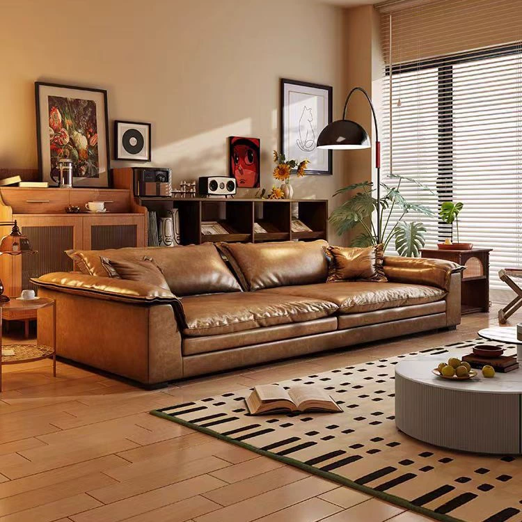 Canapea modulară în formă de U din piele pentru living modern