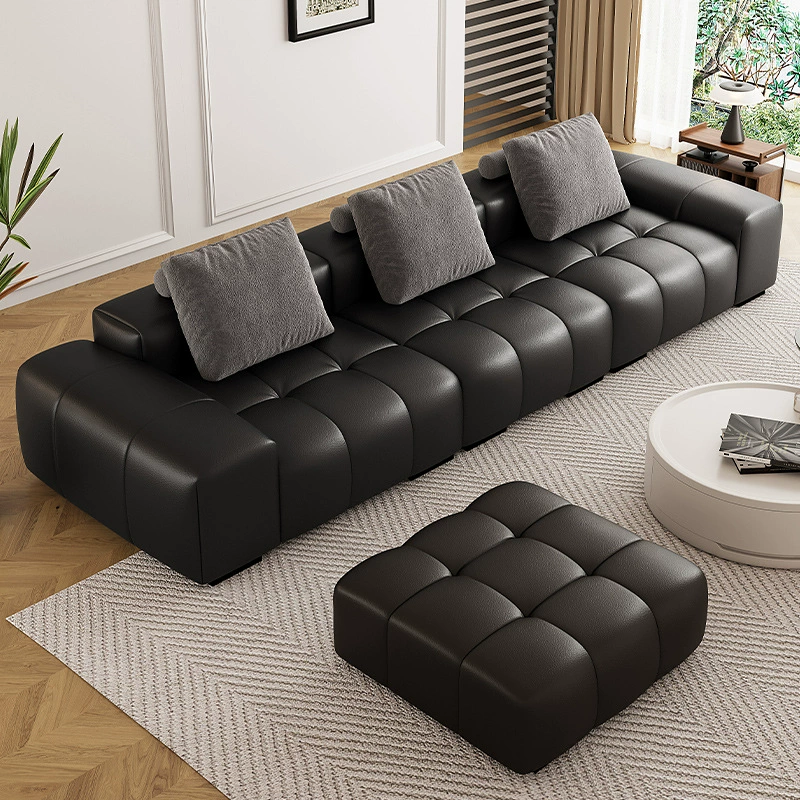 Set canapea modulară din piele confortabilă