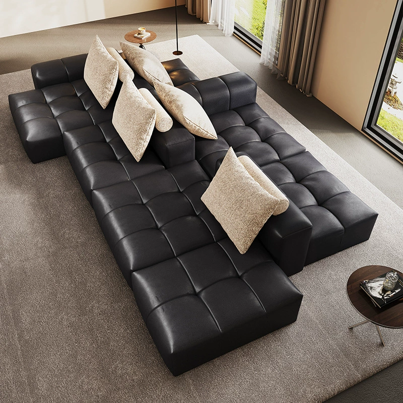 Set canapea modulară din piele confortabilă