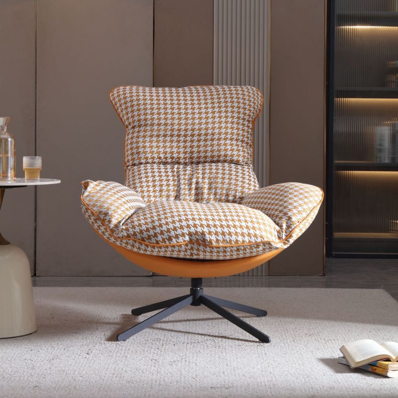 Scaun de birou rotativ din piele cu otoman