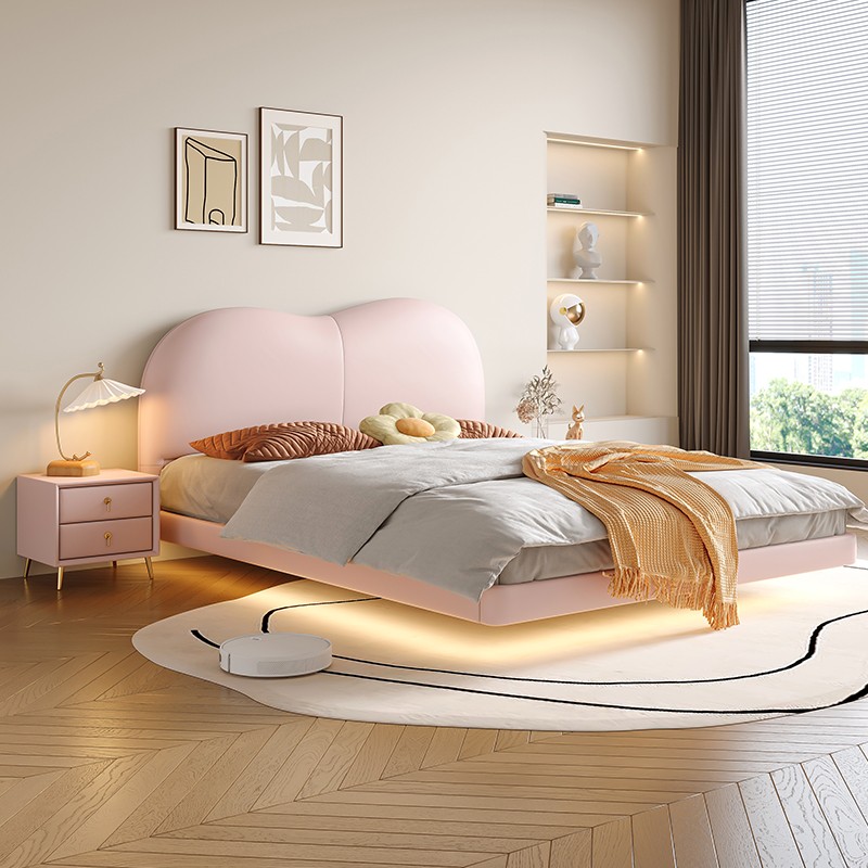 Floating Bed With Light