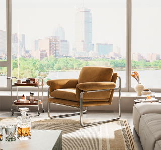 Scaun de agrement cu pernă de catifea moale pentru casă