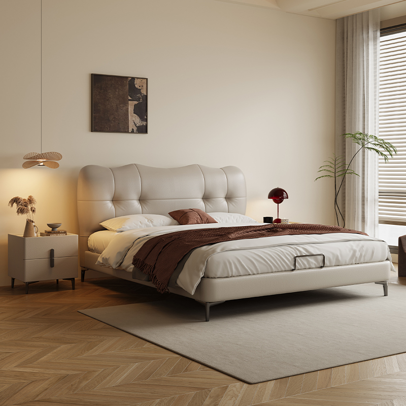 Set dormitor simplu cu pat tapițat King Size