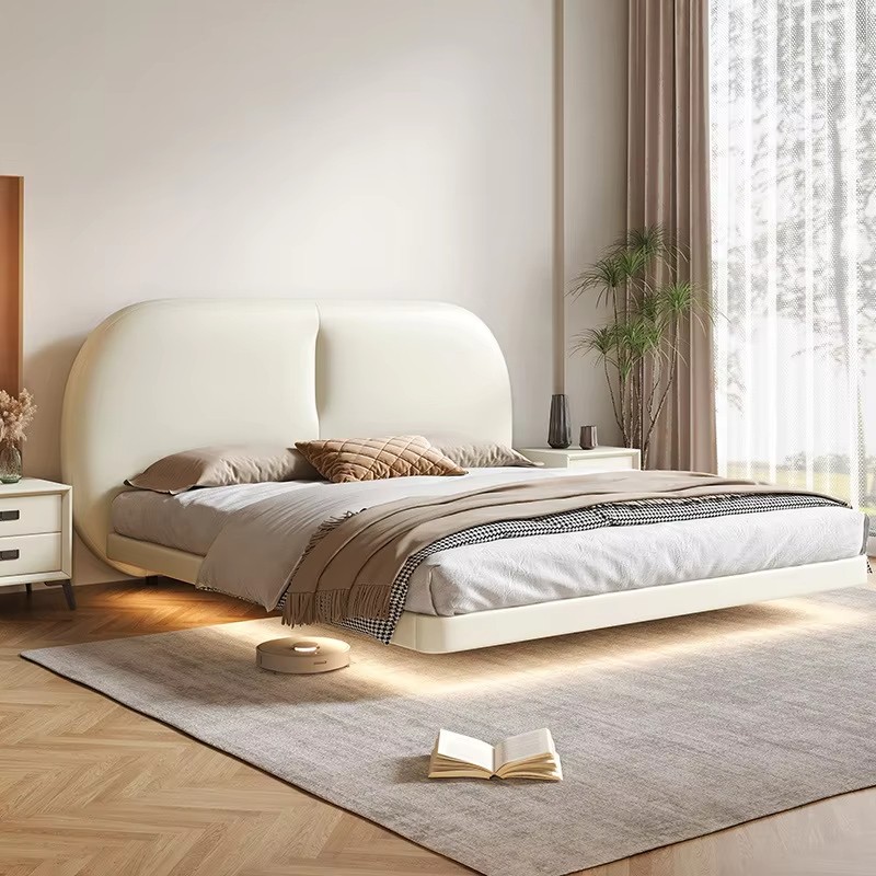 modern king size floating bed