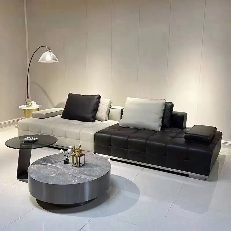 Set de canapele moderne de lux din piele pentru living