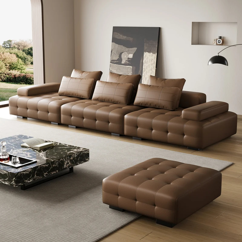 Set de canapele moderne de lux din piele pentru living