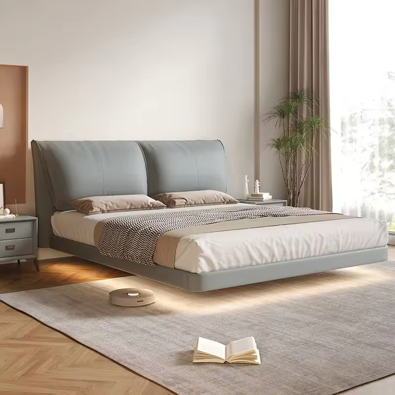 Удобная современная плавающая кровать размера «король-размер»