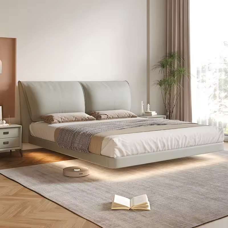 Удобная современная плавающая кровать размера «король-размер»