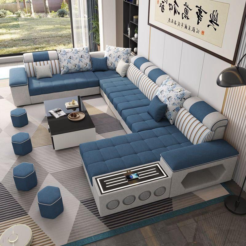 Blue Sectional Couch Corner Sofa