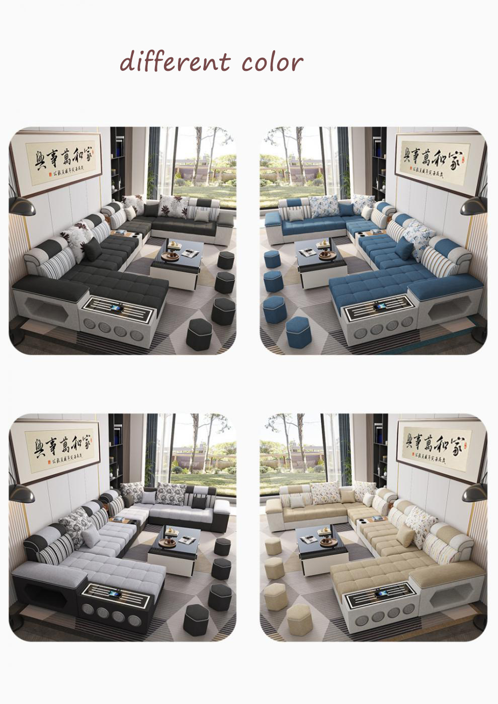 Blue Sectional Couch Corner Sofa