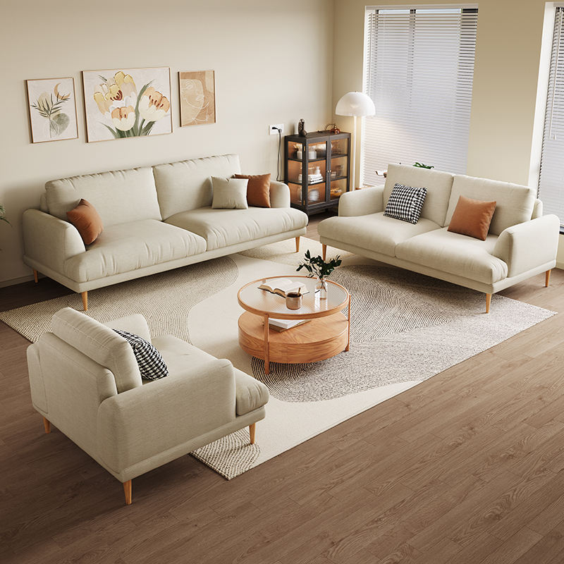 Set canapele modulare confortabile din catifea albă pentru living