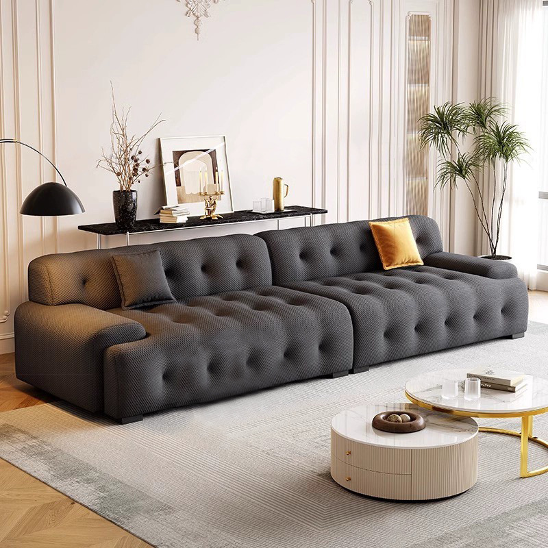 그린 패브릭 3인용 L자형 소파