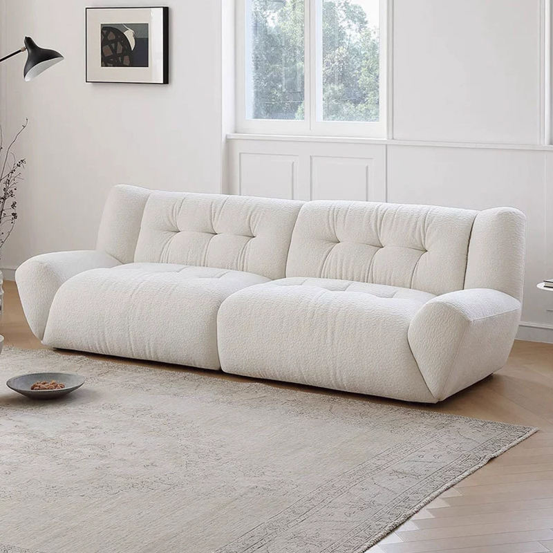 북유럽풍 거실 화이트 패브릭 코너 소파