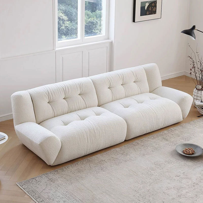 White Fabric Corner Sofa Couch