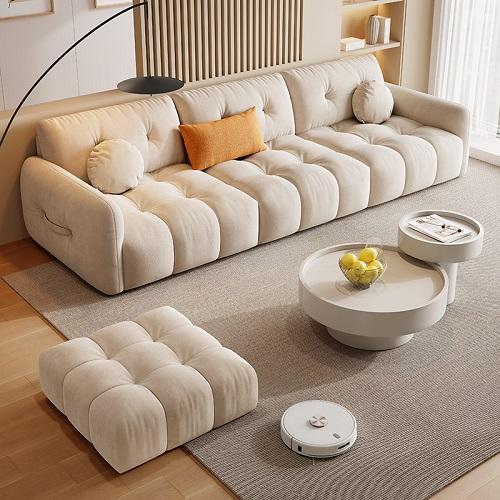 Canapea confortabilă pentru living, canapea din material textil cu 3 locuri