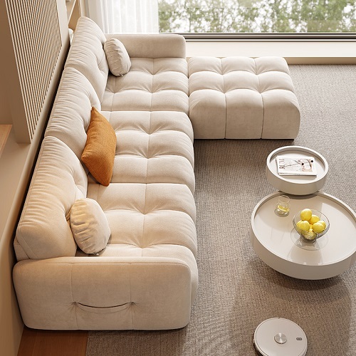 Canapea confortabilă pentru living, canapea din material textil cu 3 locuri