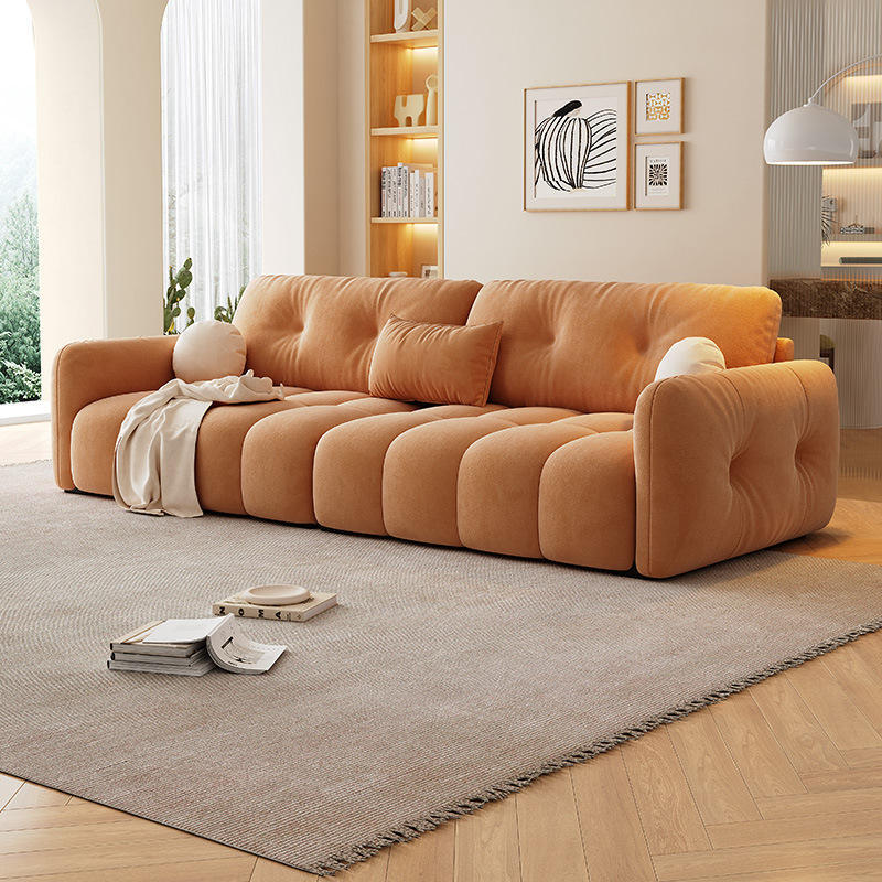 Canapea confortabilă pentru living, canapea din material textil cu 3 locuri