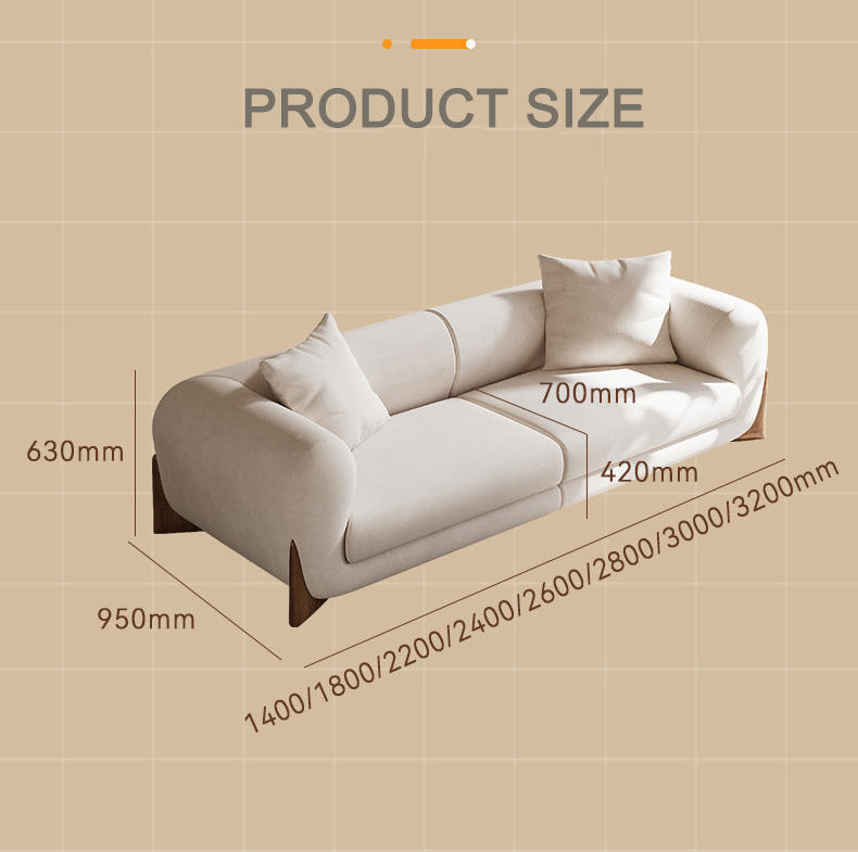 크림 스타일 컴포트 화이트 프로스티드 벨벳 패브릭 소파